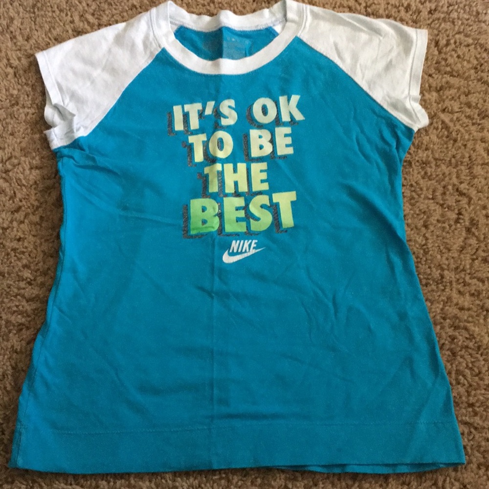 Nike girls “It’s Ok To Be The Best” top Sz 14